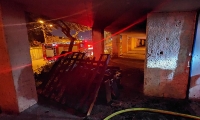 اصابات جراء استنشاق الدخان بحريق في حيفا